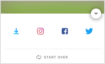 Dotaknite se ikone Instagrama, da shranite zgodbo v svoj fotoaparat.