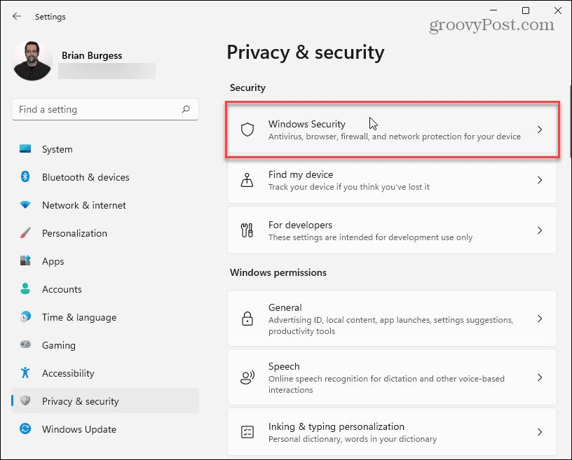 Zasebnost in varnost Windows 11