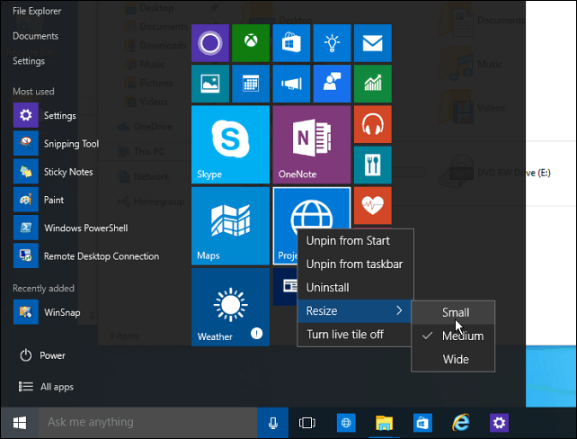 Nasvet za Windows 10: Naredite dovolj prostora za začetni meni
