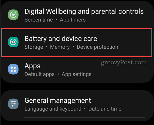 baterija in skrb za napravo android nastavitev