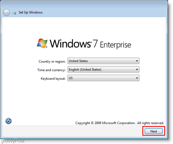 namestitev Windows 7 Enterprise vhd in začetna namestitev