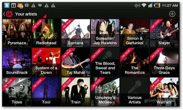 SongKick zdaj ima aplikacijo za Android