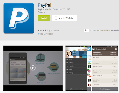 aplikacija paypal