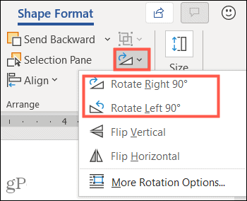 Zavrtite besedilno polje v Wordu v sistemu Windows