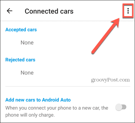ikona android auto s tremi pikami