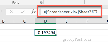 Referenca ene celice iz zunanje datoteke preglednice Excel