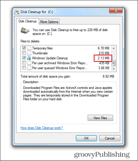 Windows 7 posodobitev izbrisati stare datoteke očistiti