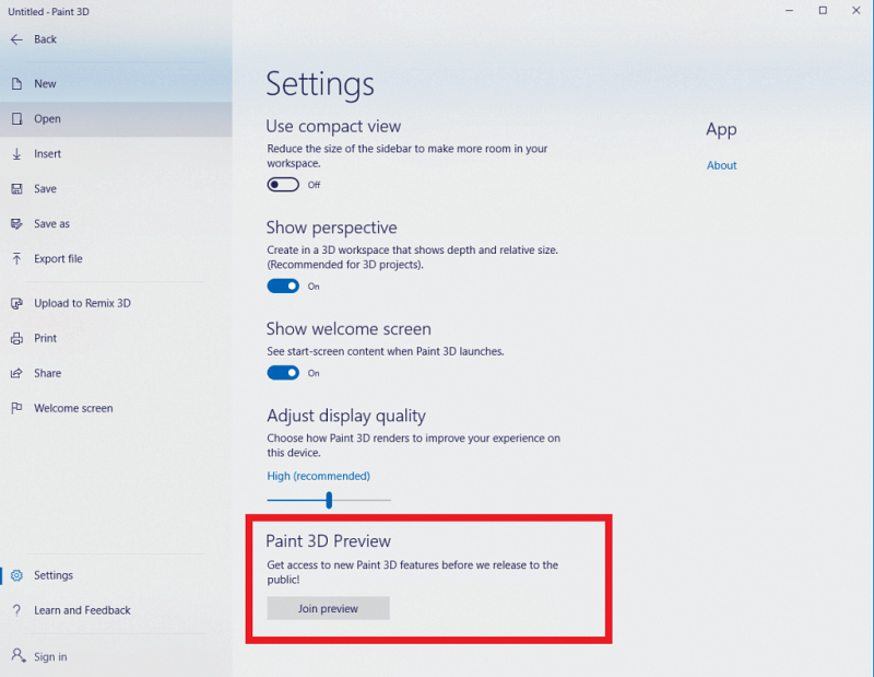 Program za predogled aplikacij Windows 10