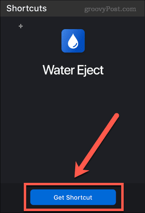 pridobite bližnjico za iphone za izmet vode