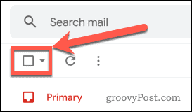 Gmailov Gumb za izbiro e-pošte