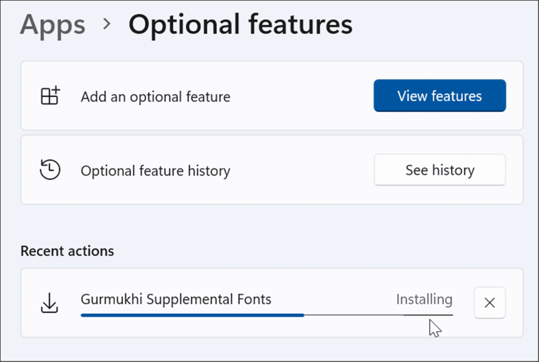 namestitev izbirne funkcije Windows 11