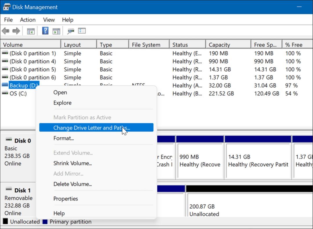 odprite upravljanje diska v meniju za napredne uporabnike sistema Windows 11