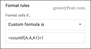 Dodajanje pravil formule po meri