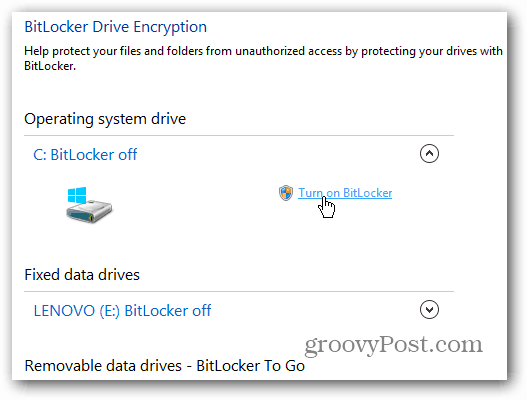 vklopite BitLocker