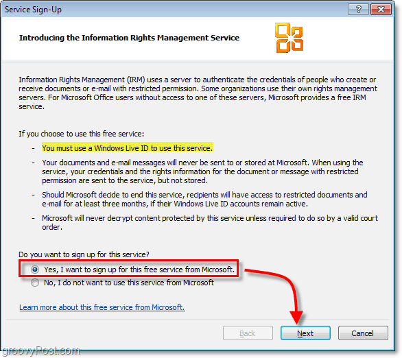 Microsoftsoft Outlook 2010 Uvajanje storitve upravljanja pravic z informacijami