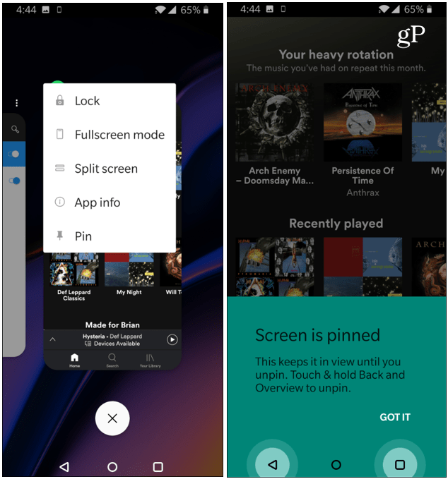 Pripenjajte aplikacije OnePlus 6T Android