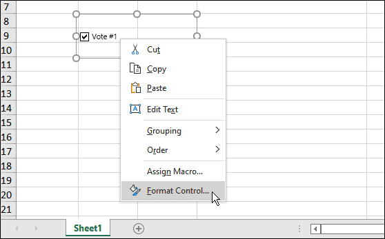 Vstavite potrditveno polje v Microsoft Excel