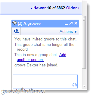 skupinsko klepetanje v oknu gmaila