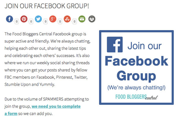 Povabite obiskovalce spletnega mesta, da se pridružijo vaši Facebook skupini.
