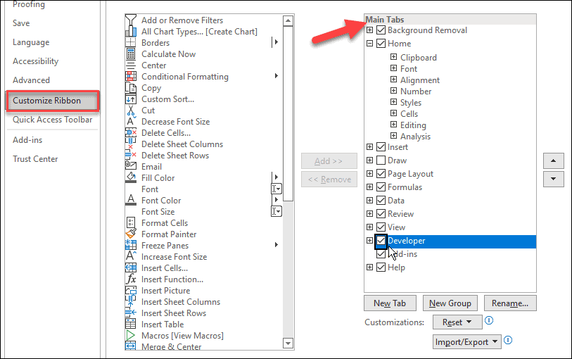 Vstavite potrditveno polje v Microsoft Excel