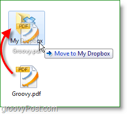 Slika zaslona Dropbox - povlecite in spustite datoteke, da jih varnostno kopirate v spletu