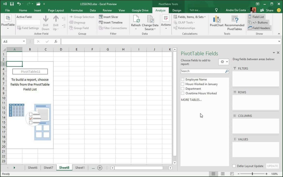 Kako ustvariti vrtilno tabelo v Microsft Excel