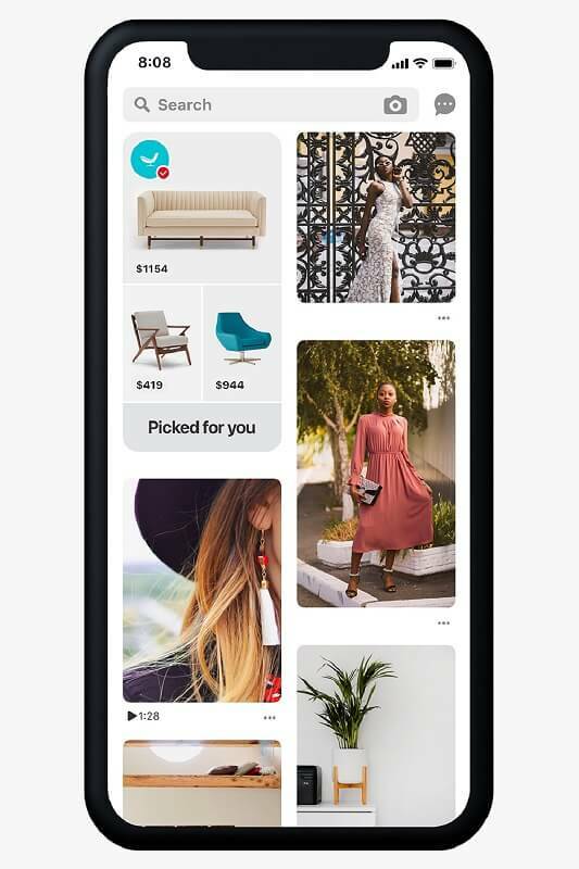 Pinterest je v Home Feed predstavil bolj predana in prilagojena priporočila za nakupovanje z brskalnimi katalogi in personaliziranimi vozlišči idej, ki jih je mogoče kupiti.