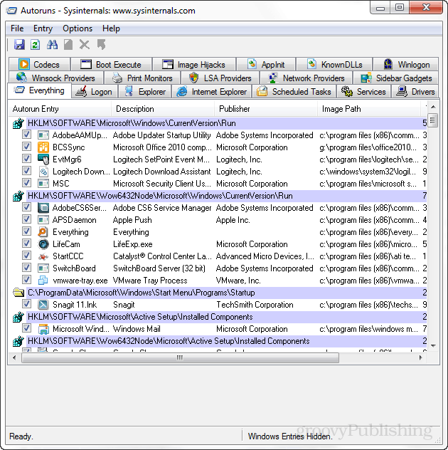 Sysinternals Autoruns pomaga pri upravljanju zagonskih elementov sistema Windows