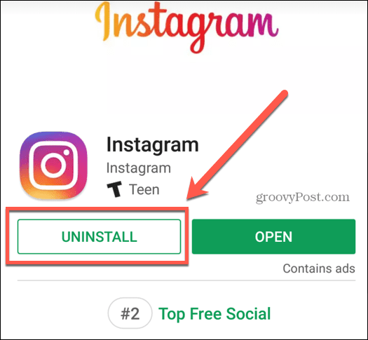 odstranitev instagrama