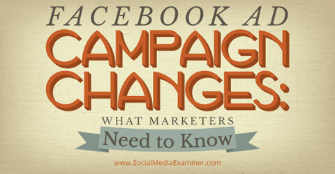 spremembe oglasne kampanje na facebooku