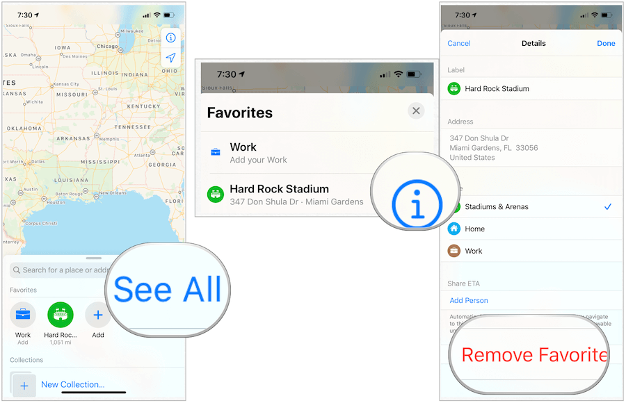 Apple Maps odstrani priljubljene