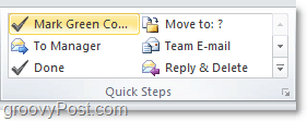 prilagodite hitri seznam korakov v Outlooku 2010