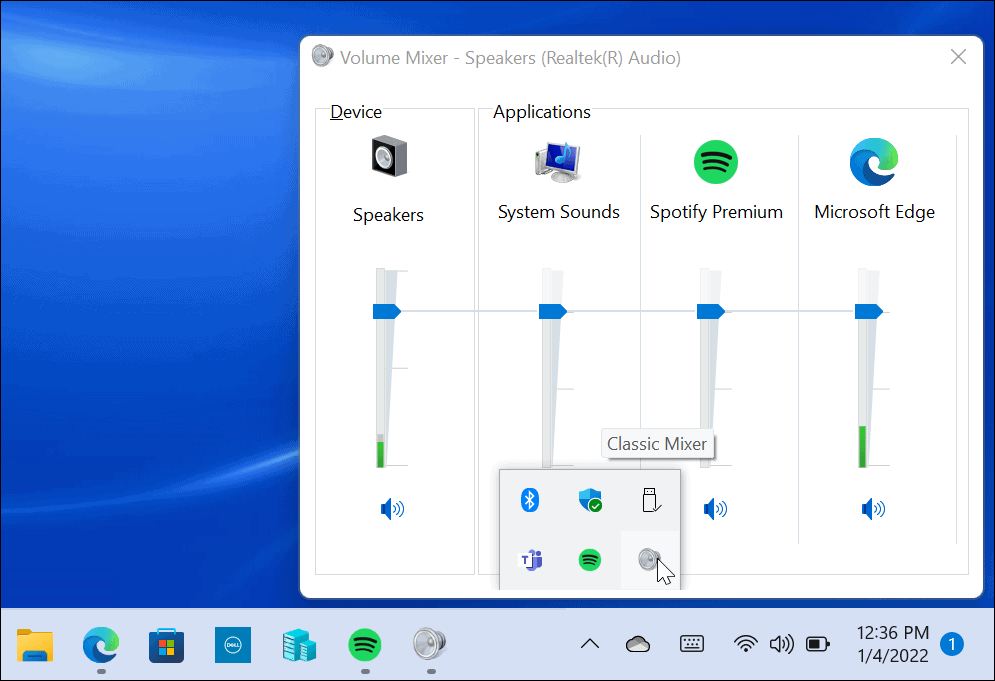 Obnovite klasični mešalnik glasnosti v sistemu Windows 11
