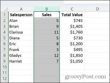 excel premaknil stolpec