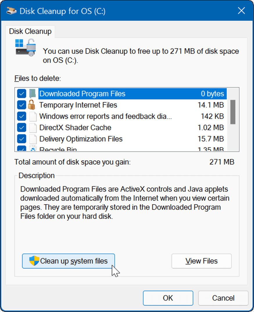 čiščenje diska, brisanje začasnih datotek v sistemu Windows 11