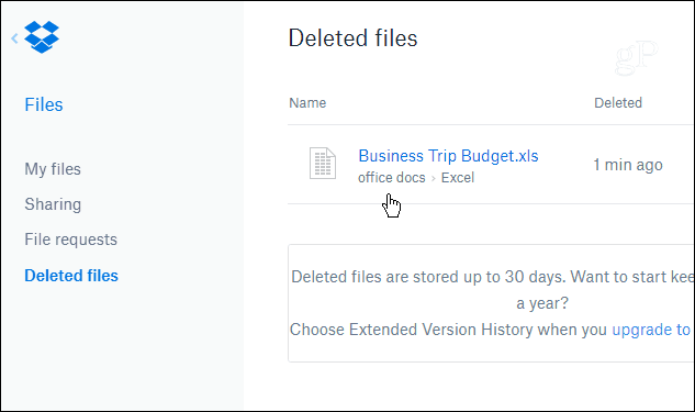 Obnovi izbrisane ali prejšnje različice datotek iz Dropboxa