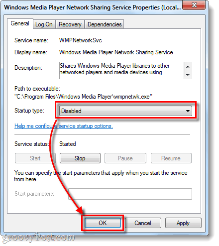 Zagon programa Windows Media Player onemogočen