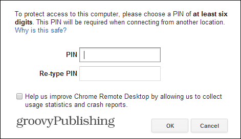 Koda PIN za oddaljeni namizni računalnik Chrome