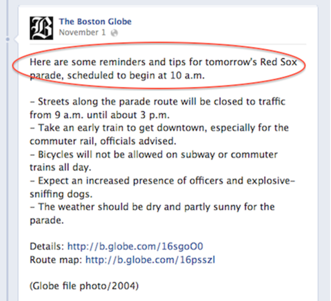 parado post boston globe red sox