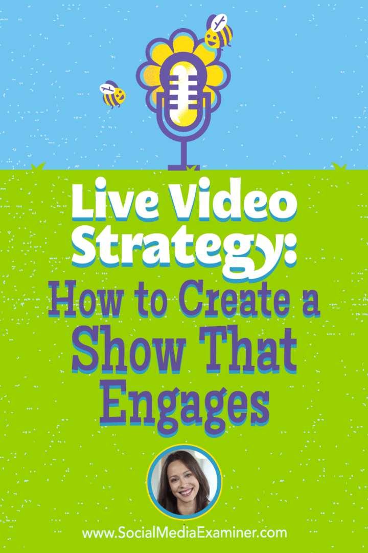 Strategija videoposnetkov v živo: Kako ustvariti oddajo, ki vključuje angažirane predstavitve Lurije Petrucci v podcastu Social Media Marketing.