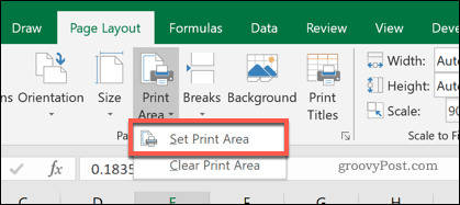 Nastavitev območja tiskanja v Excelu