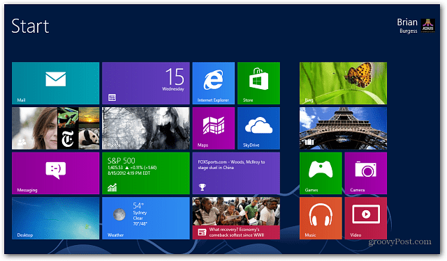 Začetni zaslon Windows 8 Live Tiles