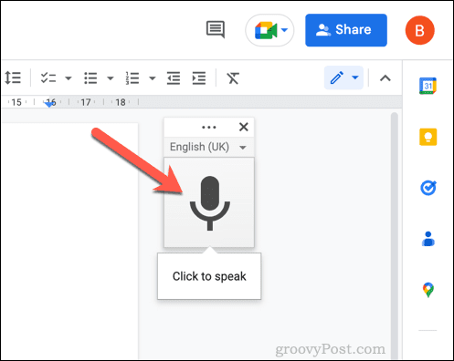 Omogoči glasovno tipkanje v Google Dokumentih