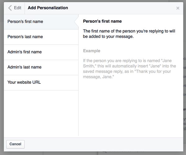 facebook dodajte personalizacijo