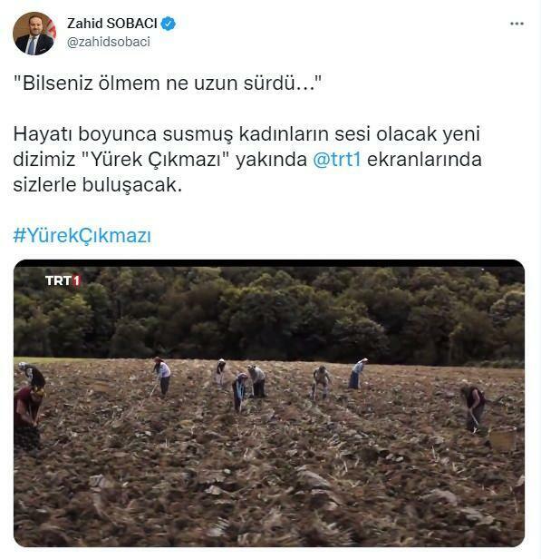 Generalni direktor TRT Zahid Sobacı je delil na svojem računu družbenih medijev