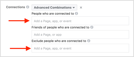 Napredne kombinacije ciljanja dogodkov na Facebooku