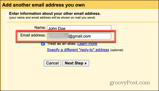 gmail vzdevek e-pošte