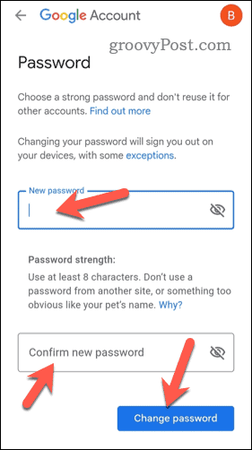 Spremenite geslo za Gmail