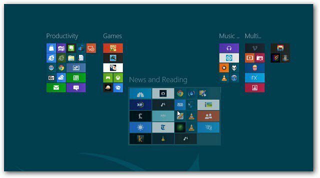Windows 8: Ustvarite skupine ploščic na začetnem zaslonu