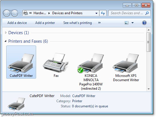 kako si ogledati pogovorno okno naprav in tiskalnikov v operacijskem sistemu Windows 7